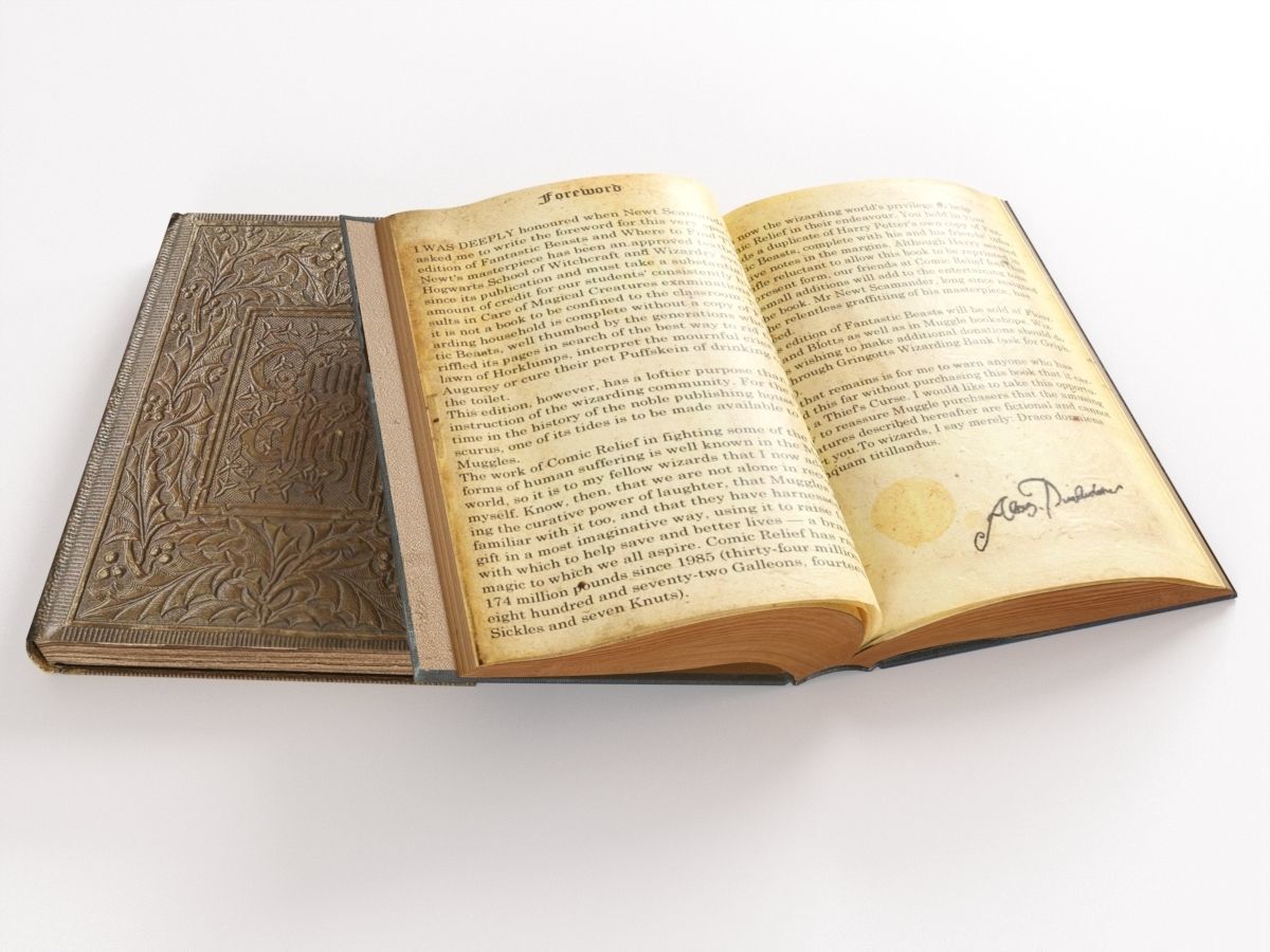 open book on the table 3D model_2