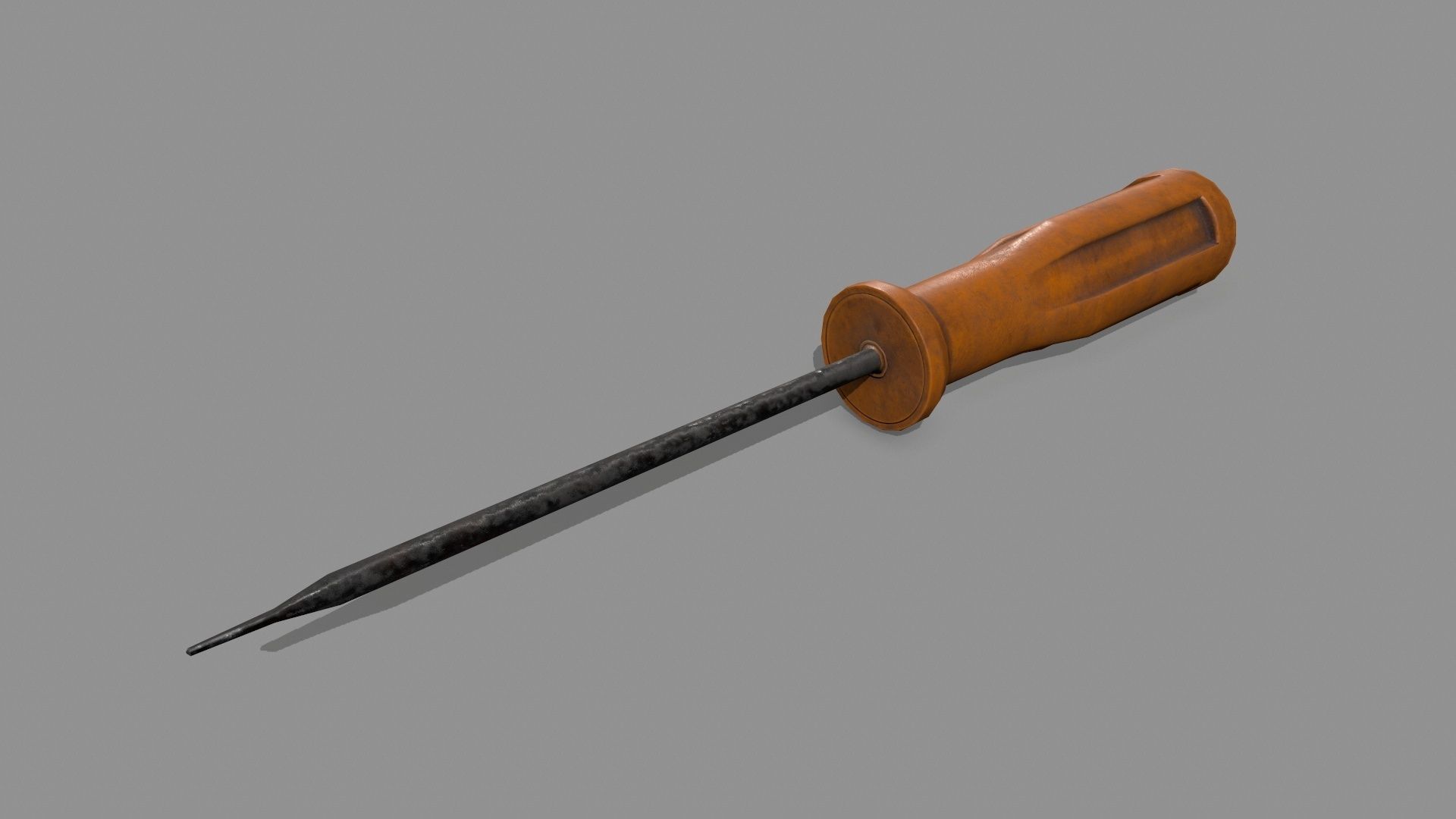 screwdriver wooden Low-poly 3D model_4