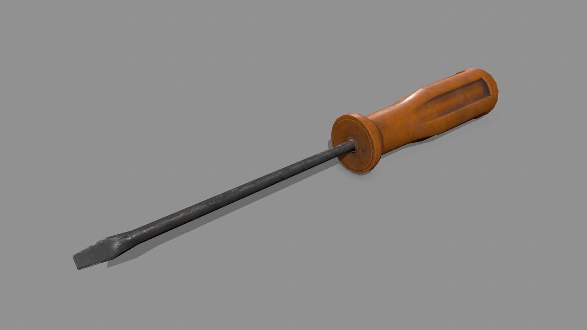 screwdriver wooden Low-poly 3D model_3