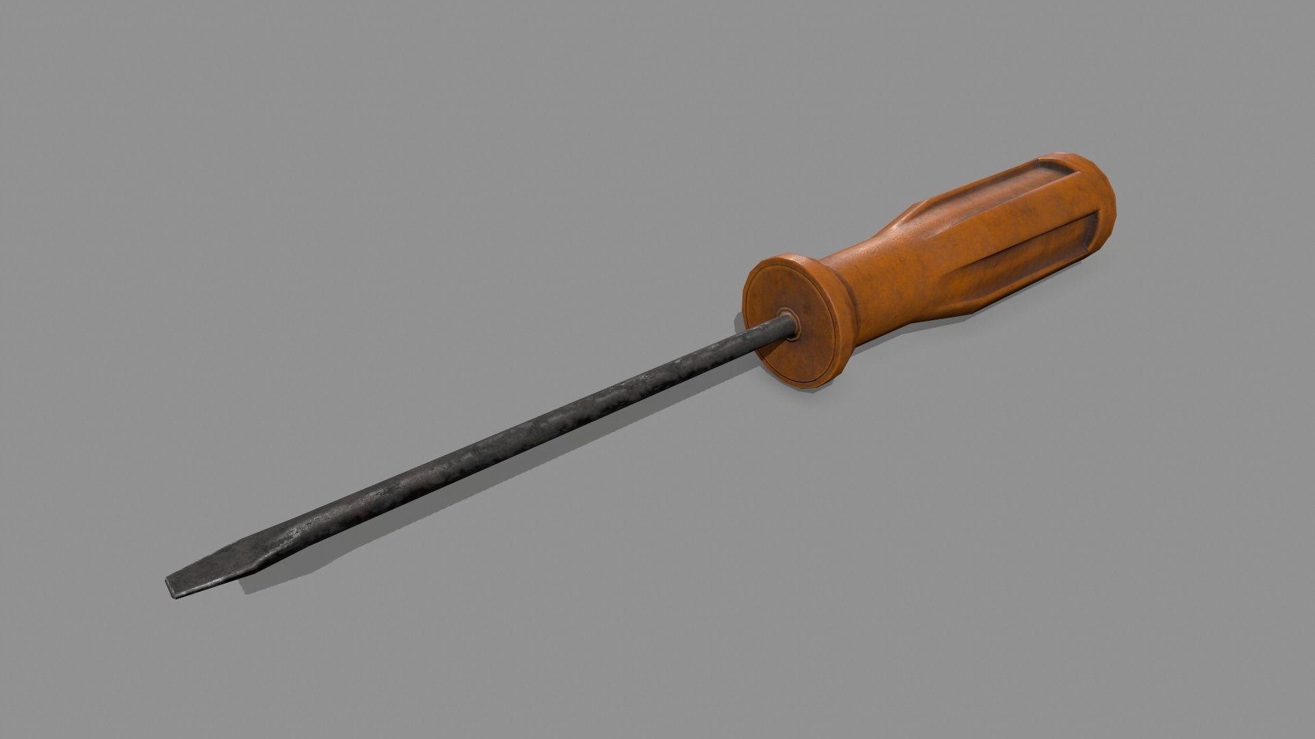screwdriver wooden Low-poly 3D model_2