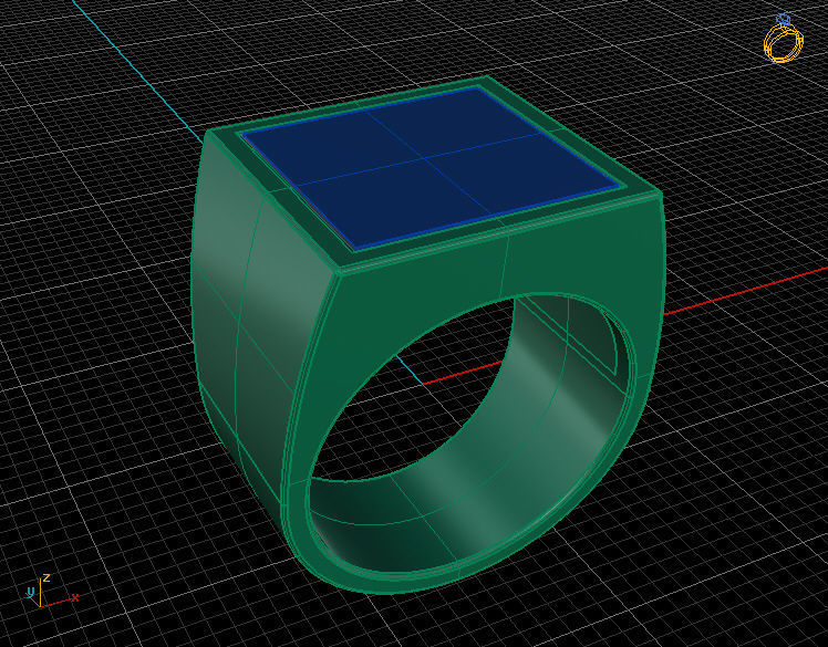 Onyx square 3d printable model ring 3D print model_7
