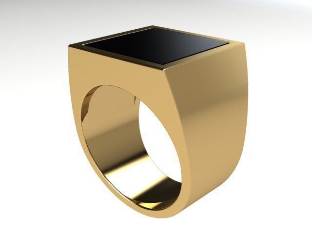 Onyx square 3d printable model ring 3D print model_5