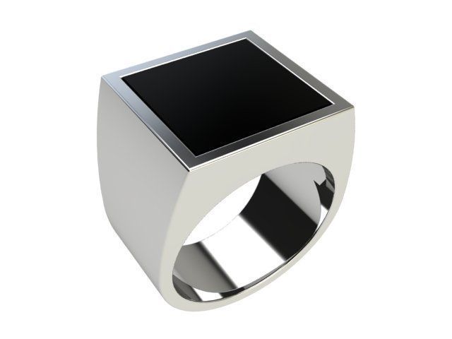 Onyx square 3d printable model ring 3D print model_2