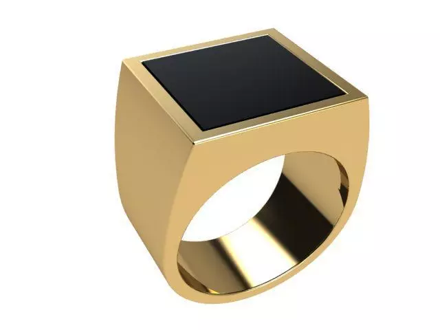 Onyx square 3d printable model ring 3D print model_0