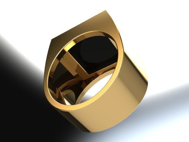 Onyx square 3d printable model ring 3D print model_3