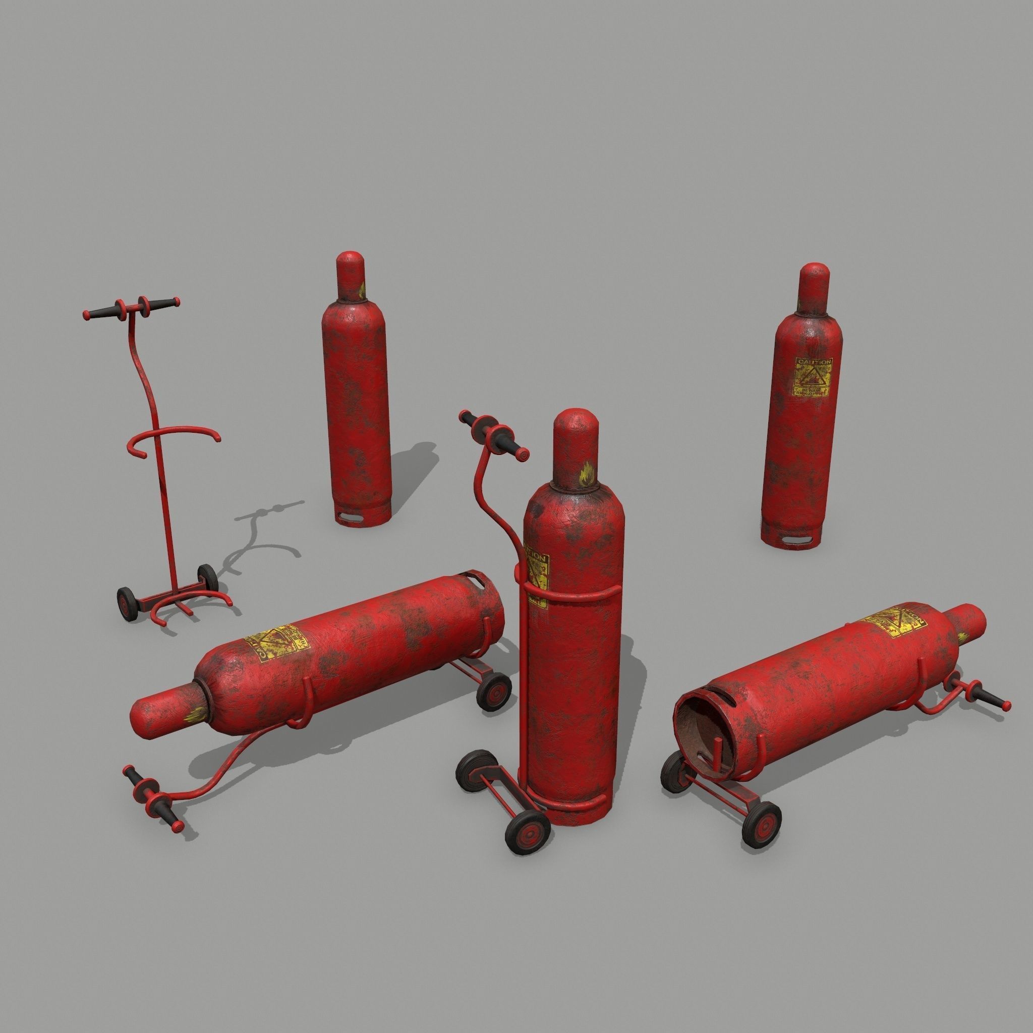 gas cylinder Low-poly 3D model_1