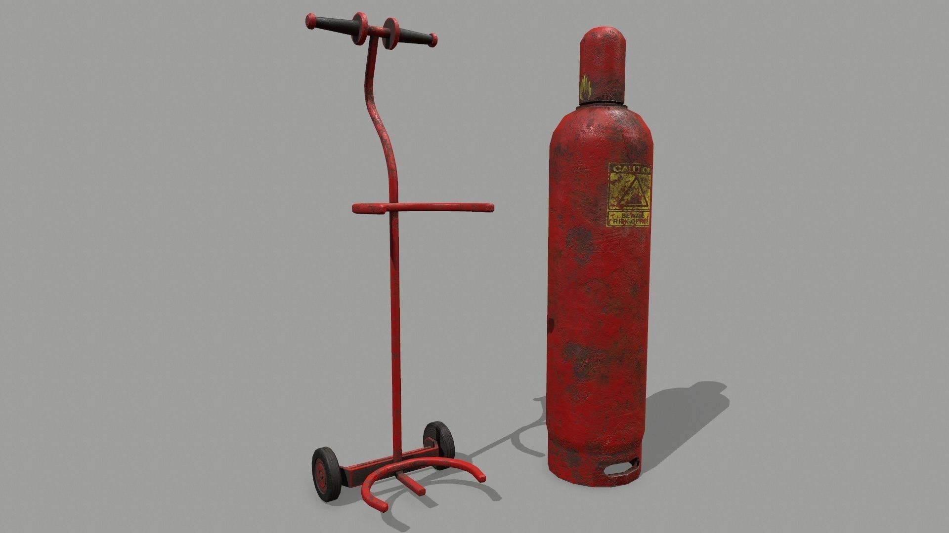 gas cylinder Low-poly 3D model_8