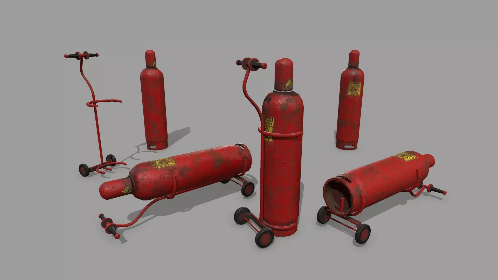 gas cylinder Low-poly 3D model_0