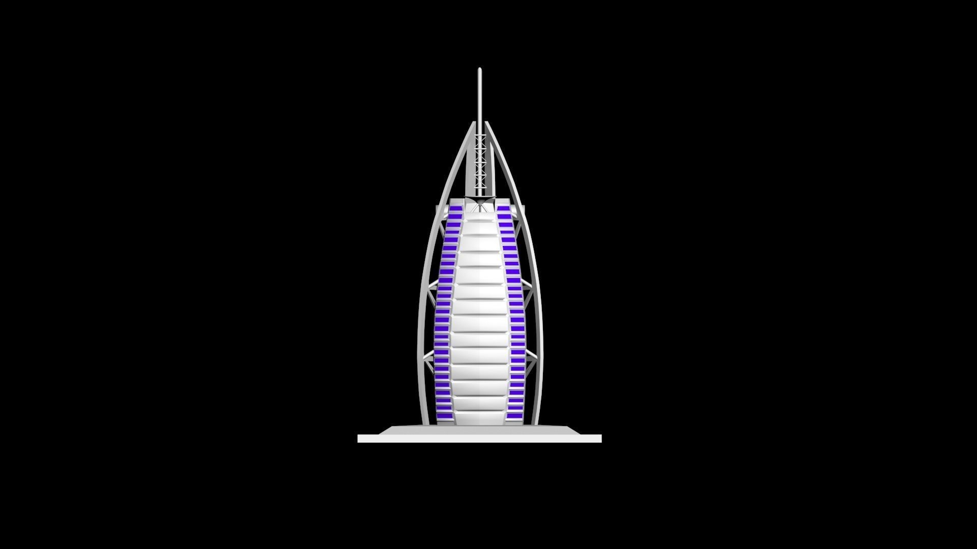Burj Al Arab 3D print model_3