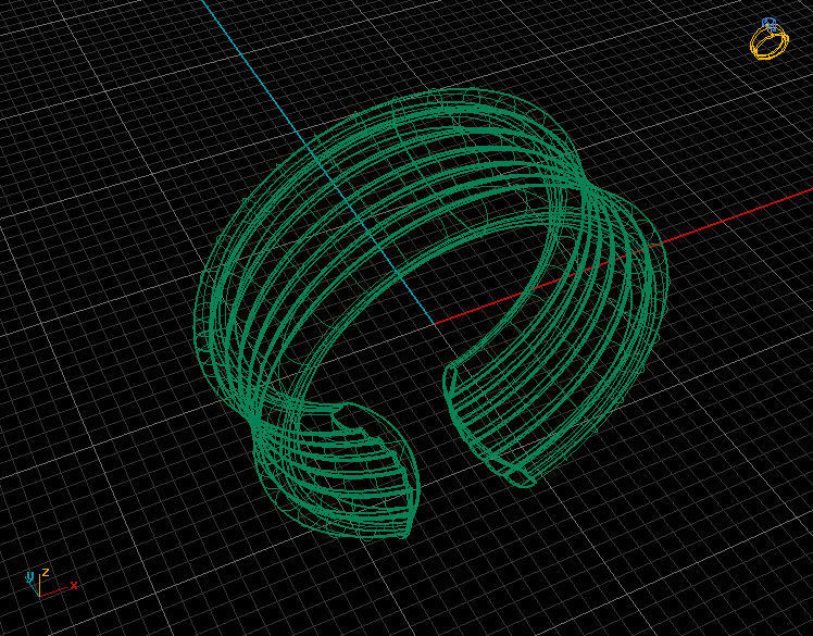 Wired 3d printable model ring 3D print model_6