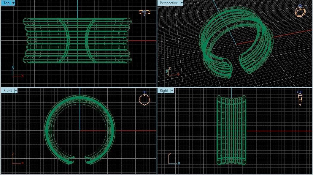 Wired 3d printable model ring 3D print model_1