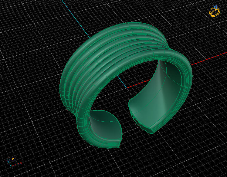 Wired 3d printable model ring 3D print model_4