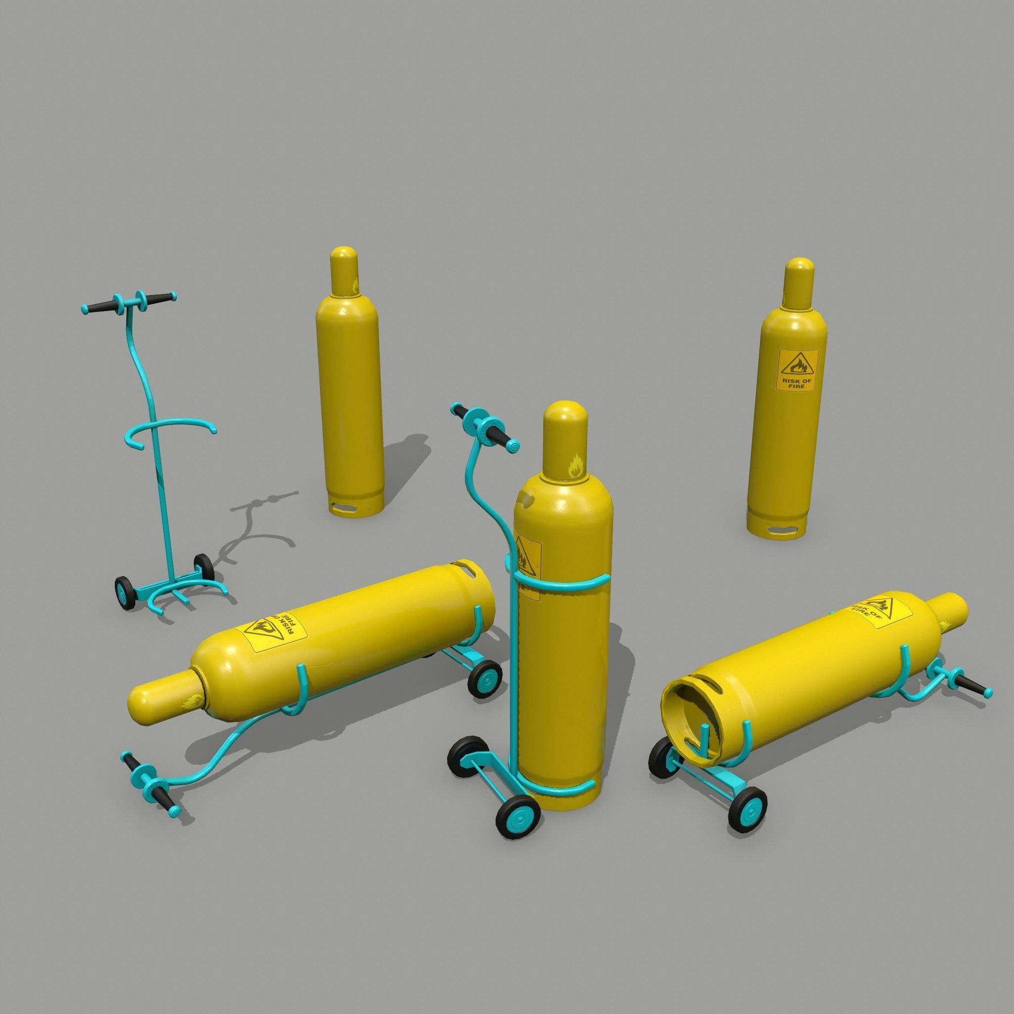 gas cylinder Low-poly 3D model_1