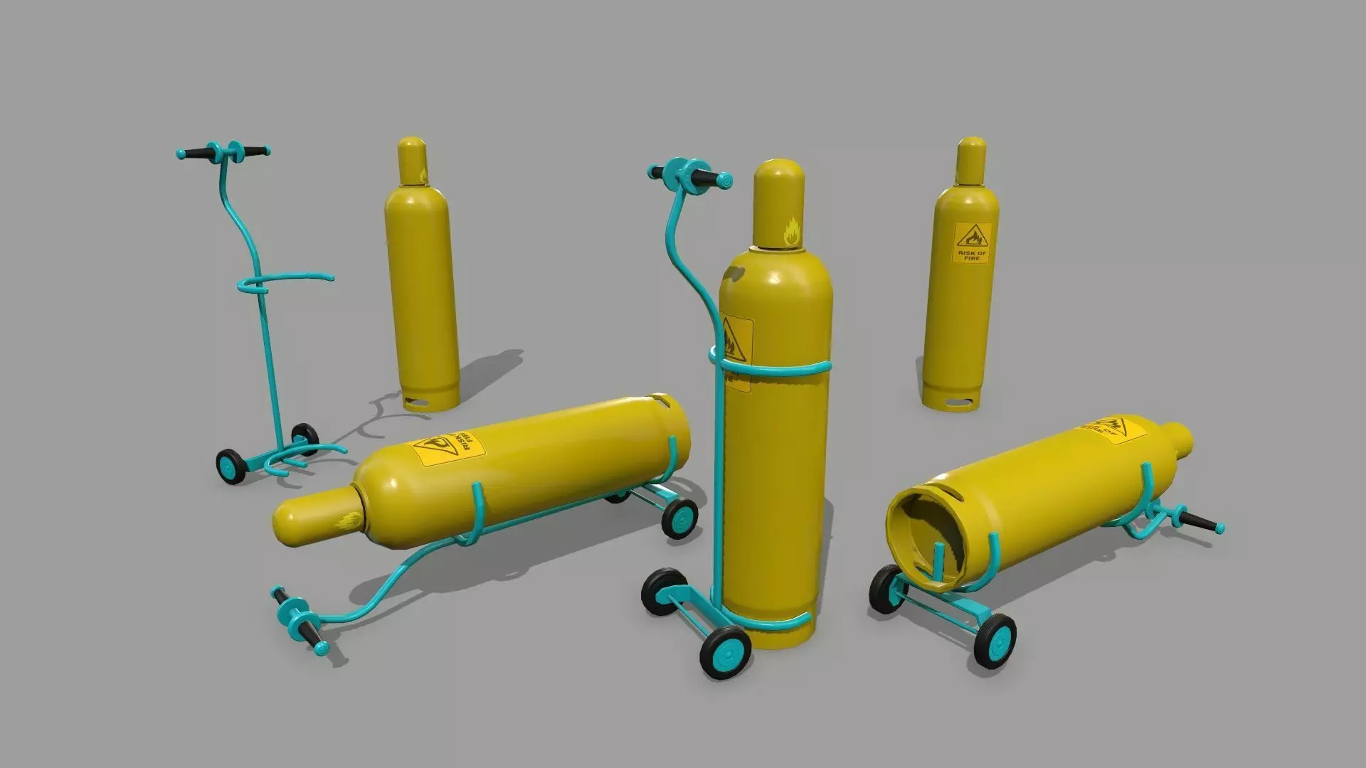 gas cylinder Low-poly 3D model_0