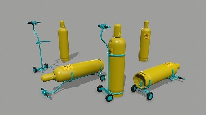 gas cylinder Low-poly 3D model