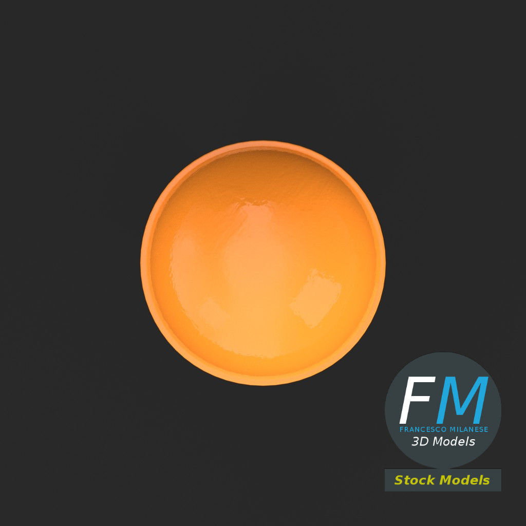 Lollipop orange on stick 3D model_6