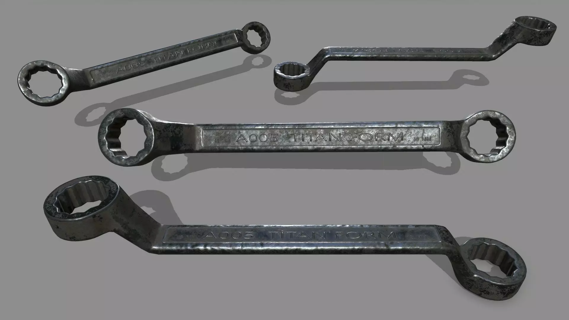 wrench ratchet Low-poly 3D model_0