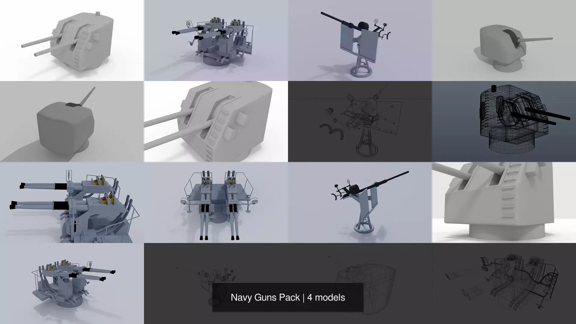 Navy Guns Pack 3D Model Collection_0