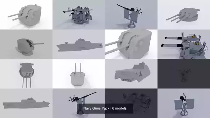 Navy Guns Pack 3D Model Collection