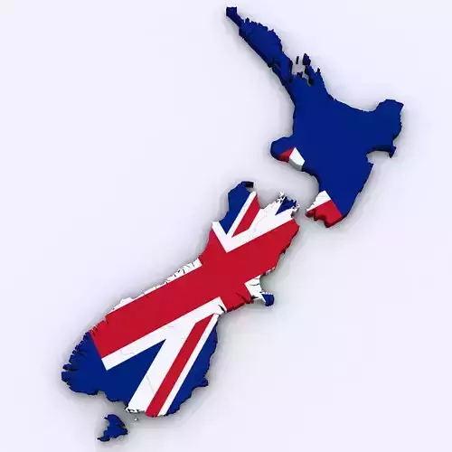 Map of New Zealand 3D model