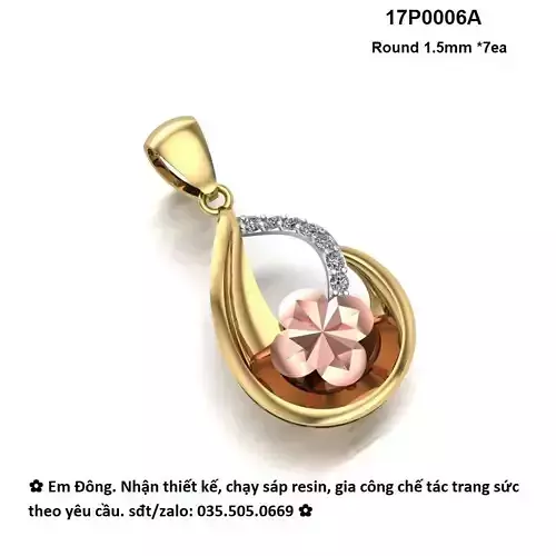 17P0006A gold pendant with diamonds