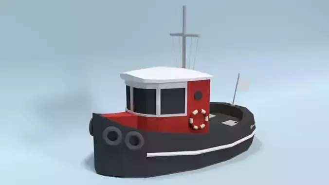 Low Poly Cartoon Candu E-Z Mini Tugboat