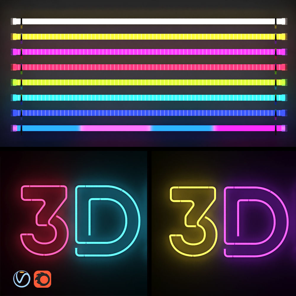 Neon lights 3D model