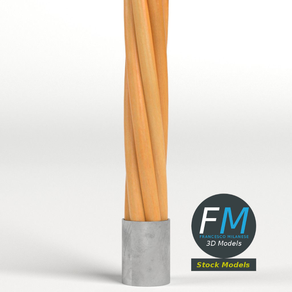 Rattan carpet beater 3D model_4