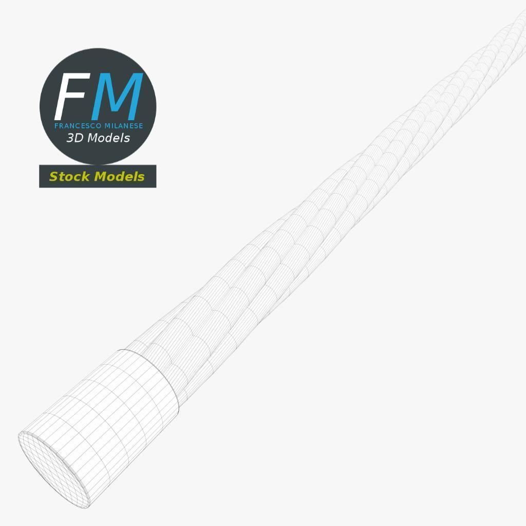 Rattan carpet beater 3D model_8