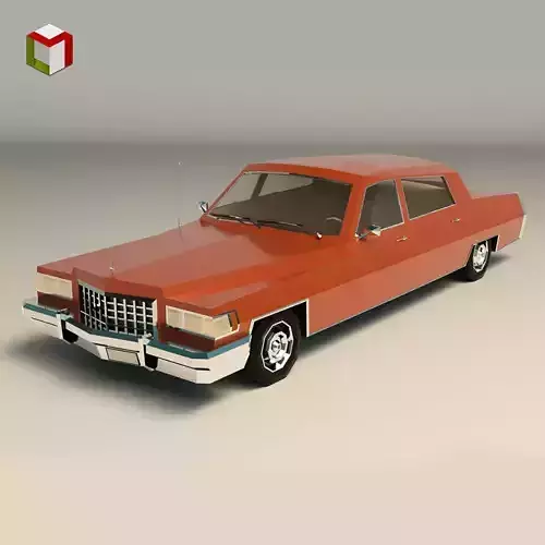 Low Poly Sedan Car 09 Low-poly 3D model