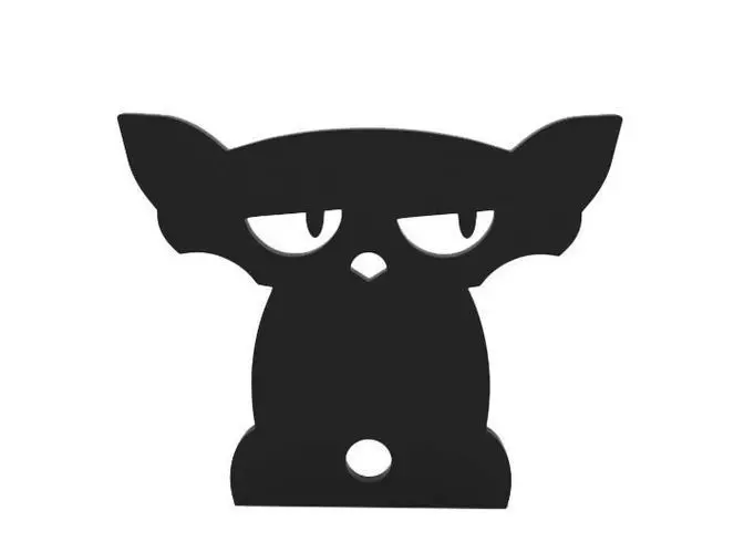 Keychain cat keyring 3D print model_0