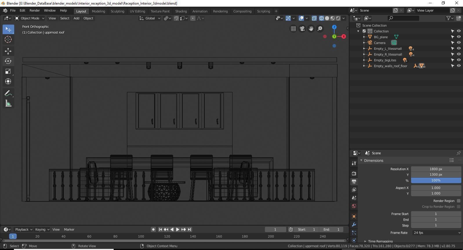 interior living room with couches and coffee table 3D model_10