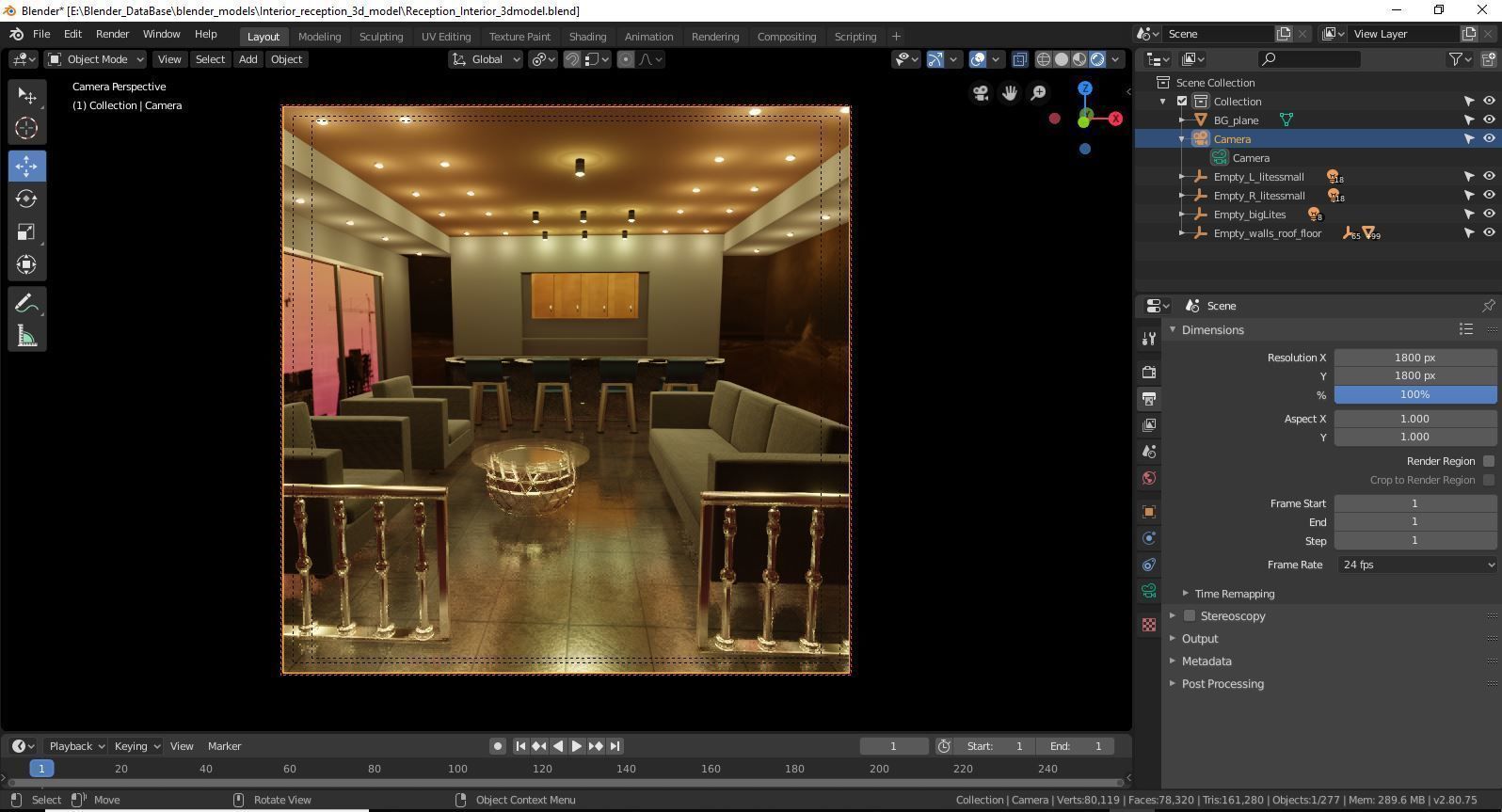interior living room with couches and coffee table 3D model_15