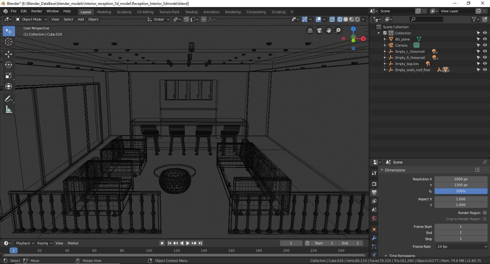 interior living room with couches and coffee table 3D model_13