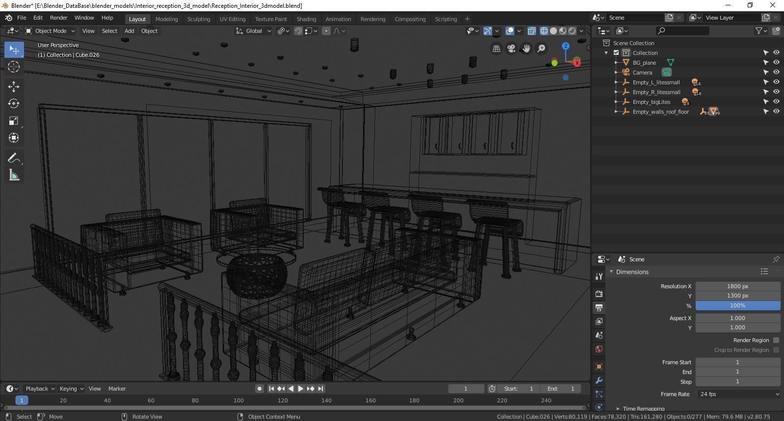 interior living room with couches and coffee table 3D model_12