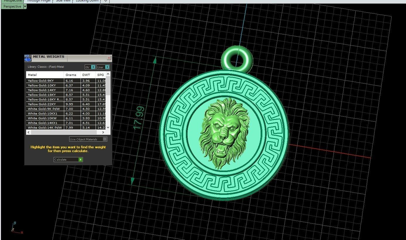 lion head medallion 3D model_3