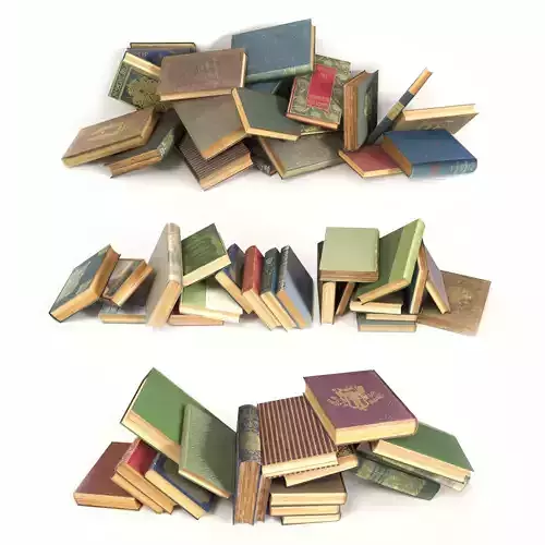 Scattered books on the floor set 4 3D model