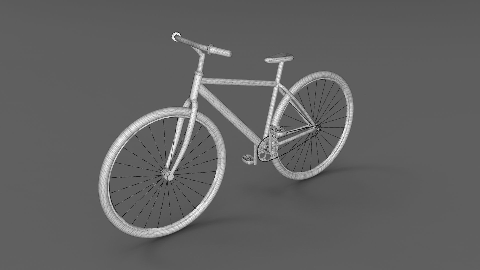 Bicycle on sidewalk Low-poly 3D model_2