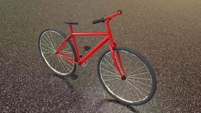 Bicycle on sidewalk Low-poly 3D model