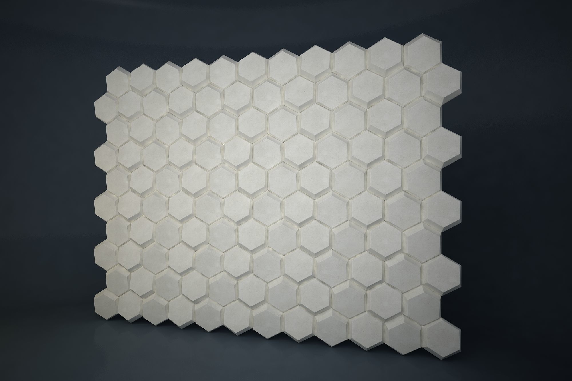 01 HEXAGON MOSAIC PATTERN WALL 3D model_1