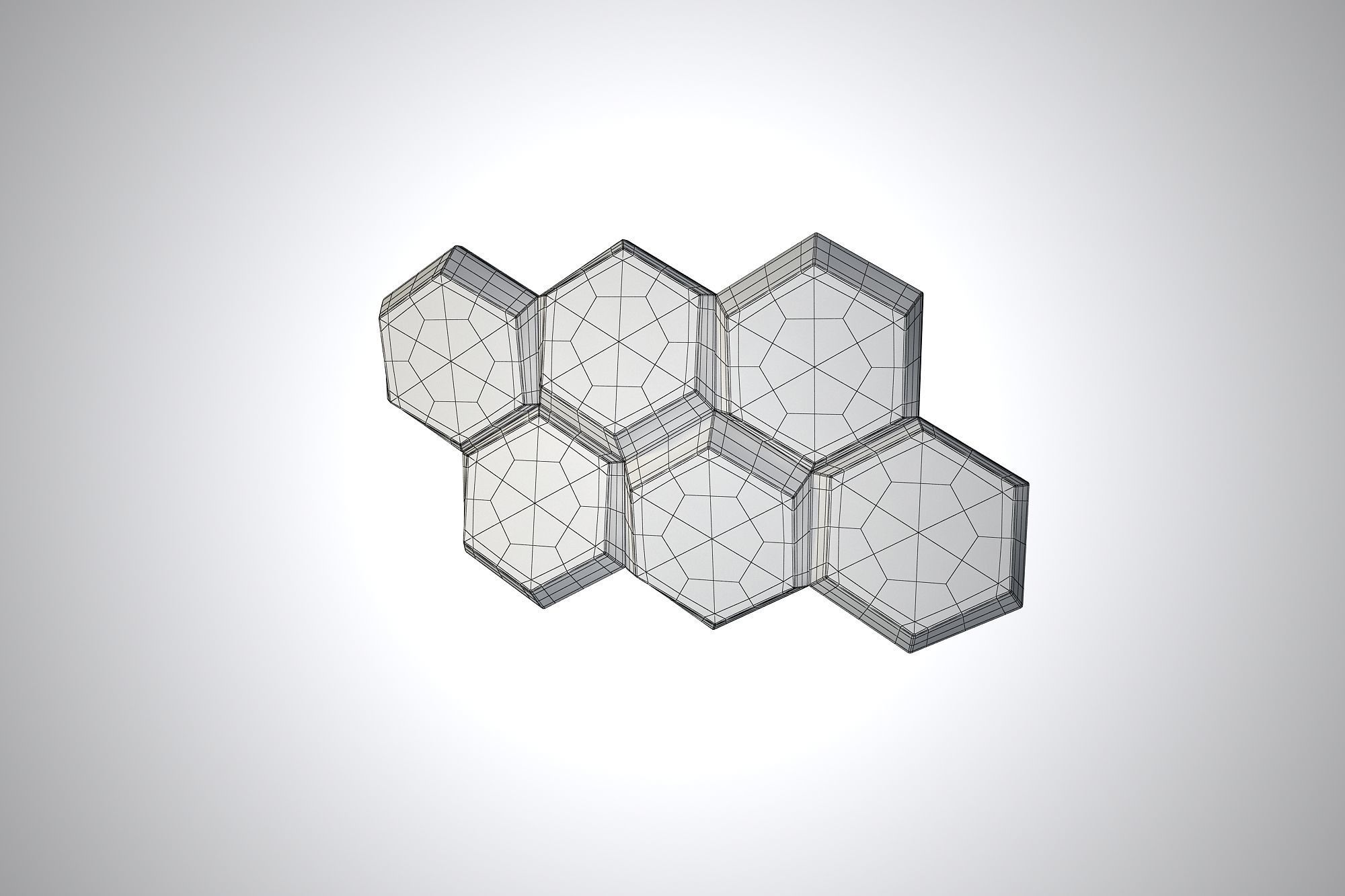 01 HEXAGON MOSAIC PATTERN WALL 3D model_8