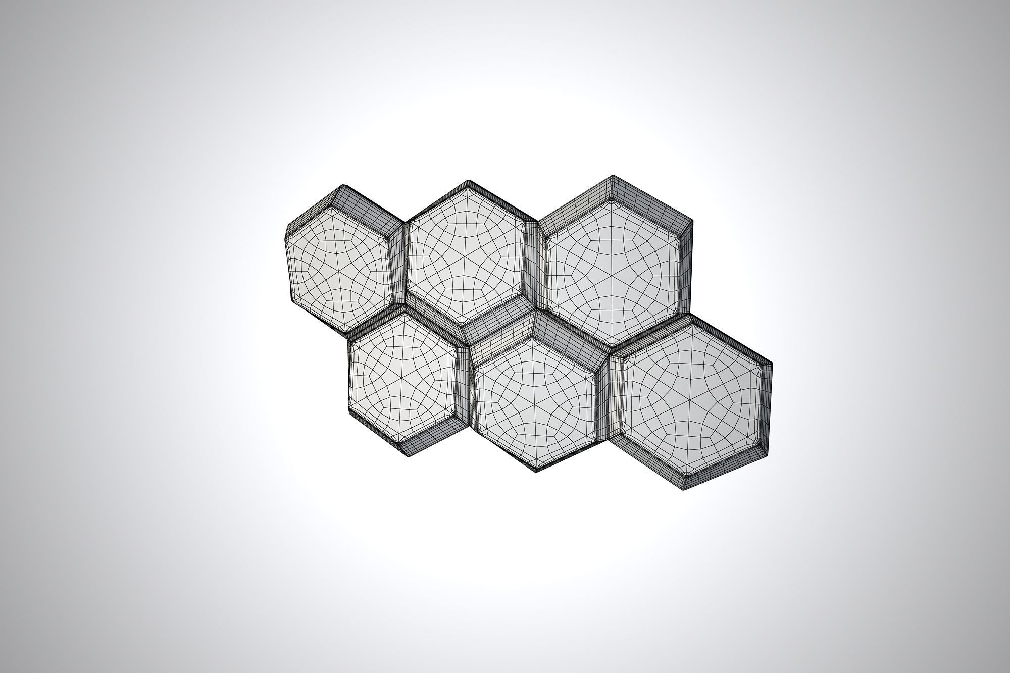 01 HEXAGON MOSAIC PATTERN WALL 3D model_9