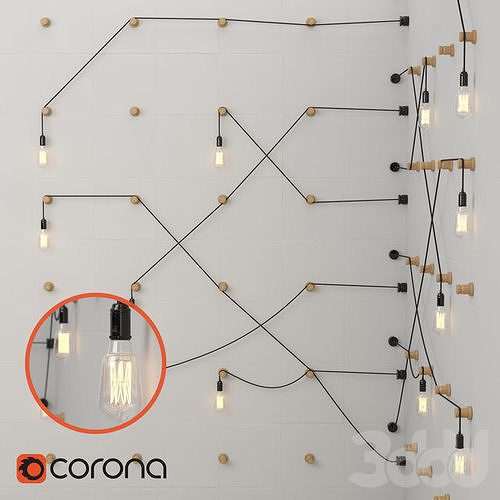 Loft lamp on the wall 2013 corona 3D model