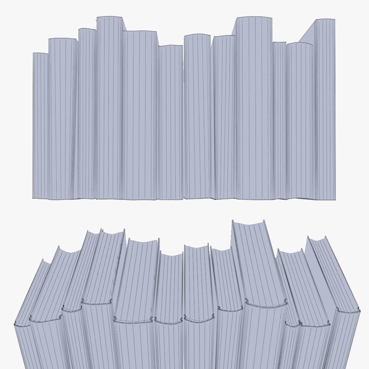 books stacked on the floor set 8 3D model_2