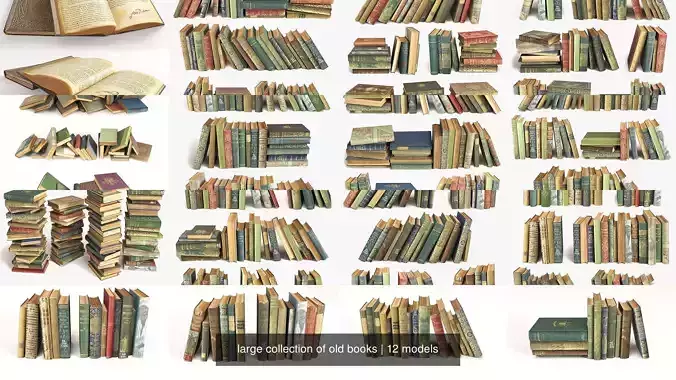 large collection of old books 
