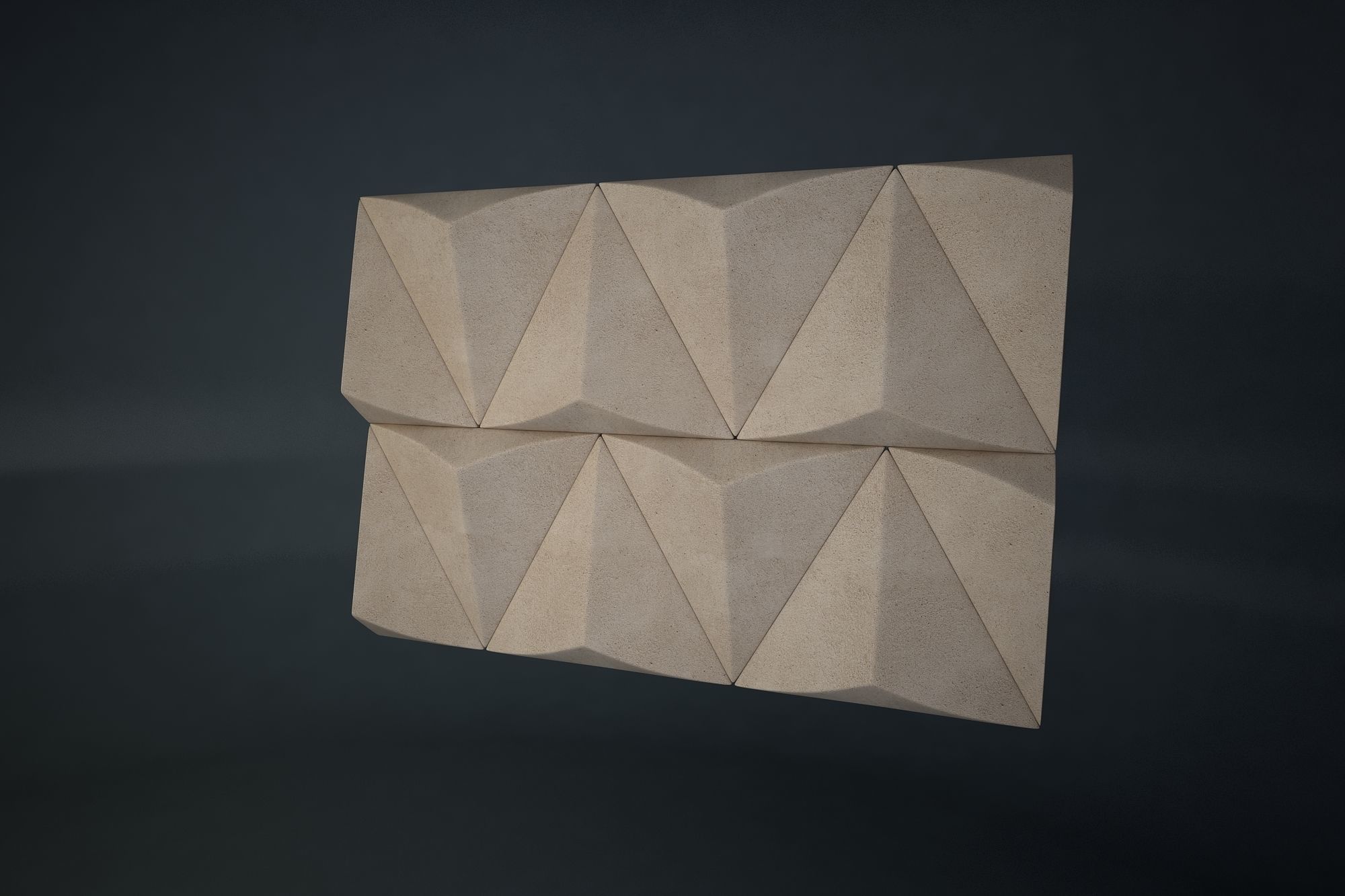 02 TRIANGULAR PATTERN WALL 3D model_10