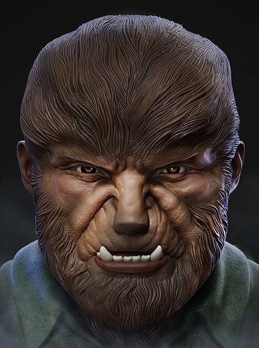 Wolfman bust statue 3D print model