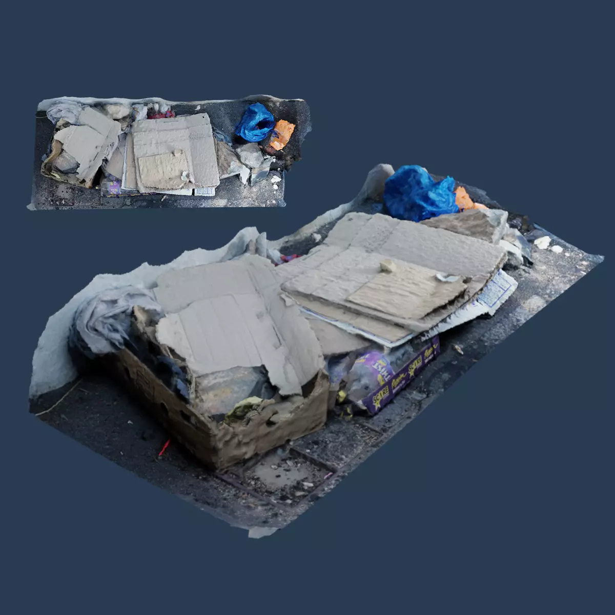 Raw Scan - Rubbish trash litter environment scatter 3D model_0