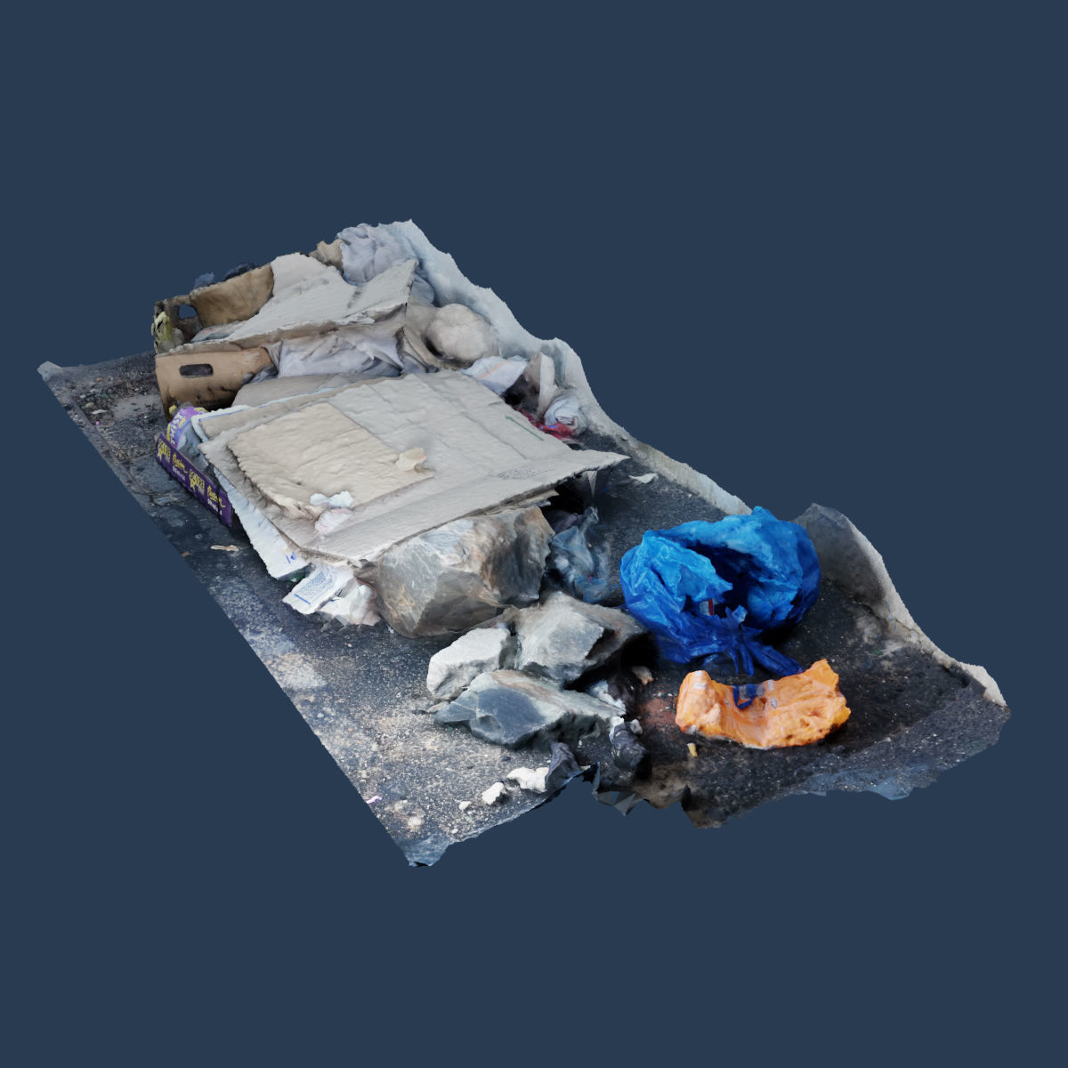 Raw Scan - Rubbish trash litter environment scatter 3D model_2