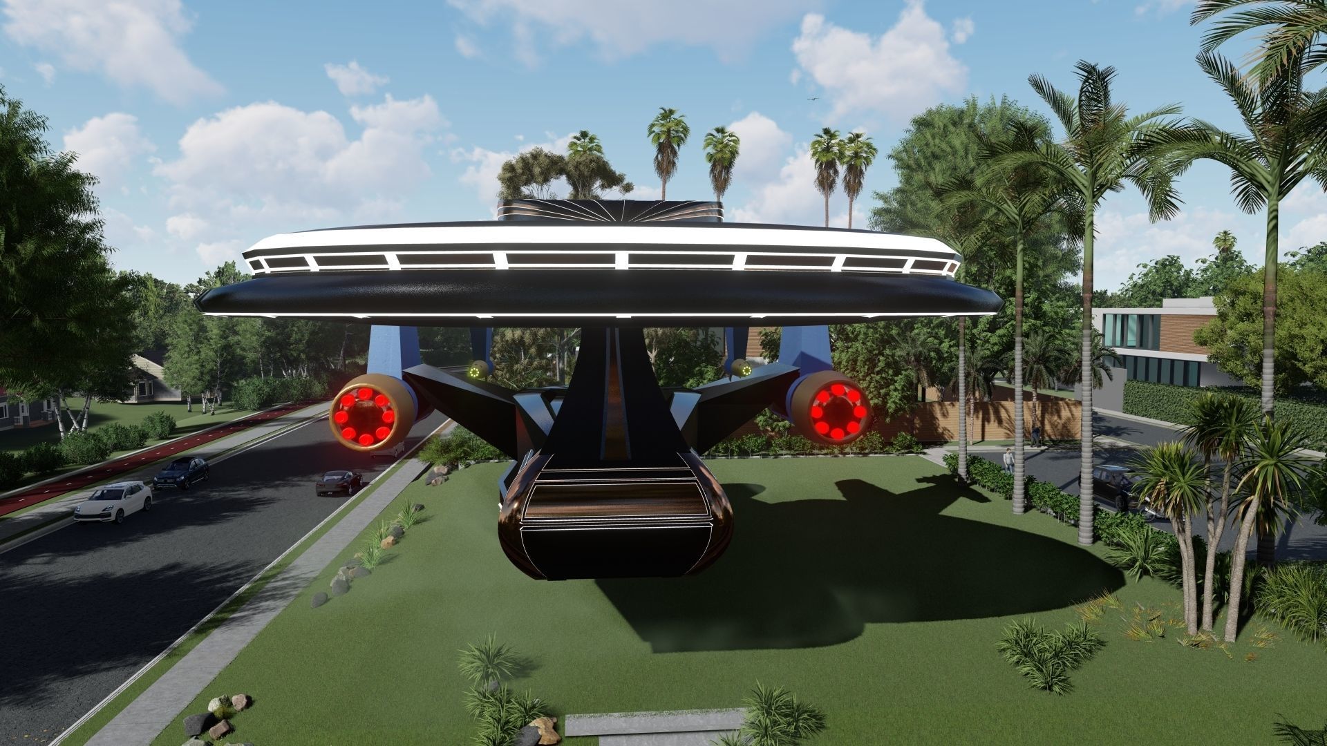 spaceship design  3D model_5